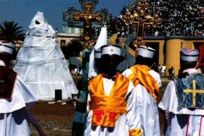 Eritrea - Asmara - Meskerem. Meskel, ceremony of the finding of the true cross. Before the celebration of Meskel (meaning: cross) starts people prepare a big bonfire called Demera.