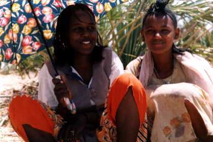Eritrea - Adi Keshi. Two girls from Shilalo in the refugee camp Adi Keshi.
