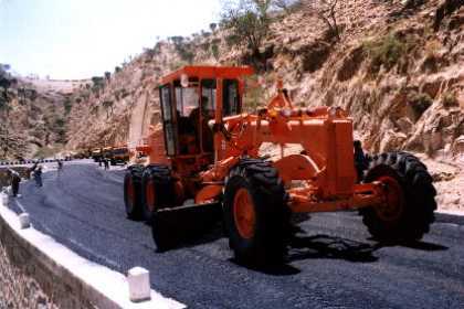 Eritrea - Shindua (area between Asmara and Keren) Widening and paving of the road. Road-reconstruction is in its final stage. The road is being asphalted.