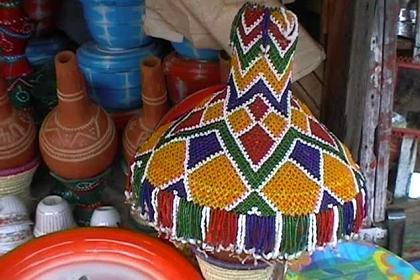 Colorful Eritrean handicraft at the Asmara market.