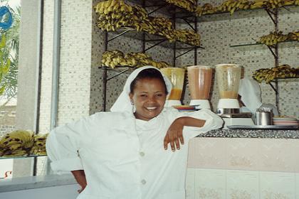 Friendly waitress - Cathedral Snackbar Asmara Eritrea.
