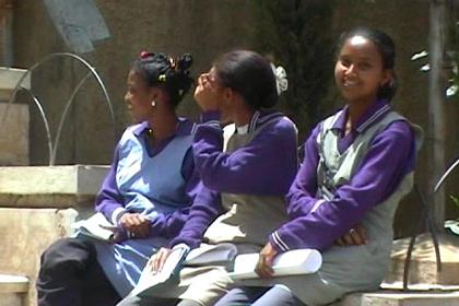 Asmara schoolgirls in their uniforms.