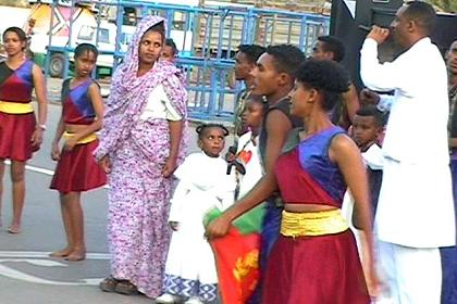 Singing and dancing at Bathi Meskerem Square Asmara.Asmara.