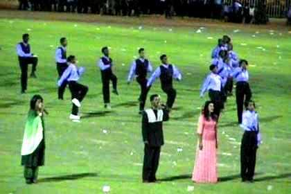 Hellen Meles, one of the most popular Eritrean singers performing at the celebration of 10 years liberated Eritrea in Asmara Stadium.