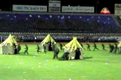 Drama at the celebration of 10 years liberation in Asmara Stadium. (authors guess: Ransack of Barentu by Ethiopian soldiers).