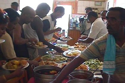 Diner in restaurant Eritrea - Massawa.
