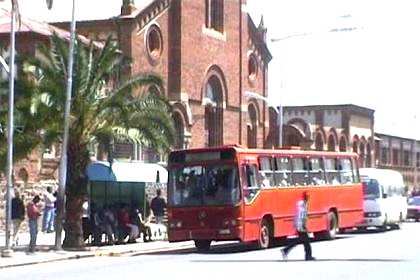 Good public transport - Cathedral bus stop at Harnet Avenue Asmara.