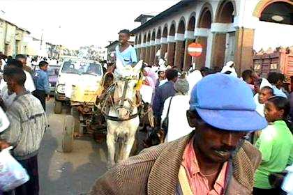 Busy street next to the covered markets.