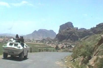 UN armored vehicle near the village of Senafe in the Temporary Security Zone.