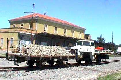 The Asmara railway station with maintenance railcar