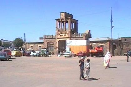 Entrance of Medeber markets and workshops in Asmara.