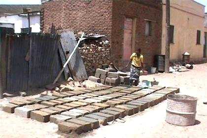 Manufacturing bricks to build a new house - Sembel village.