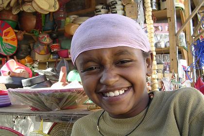 Household utensils and souvenir market Asmara  - shopkeeper.