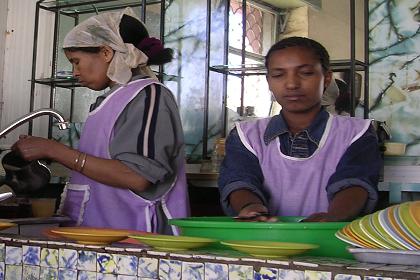 Woman working in a juice bar - Asmara Eritrea.