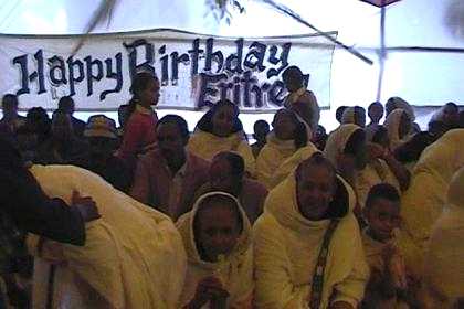 Celebrating 12 years liberation - party tent Harnet Avenue Asmara.