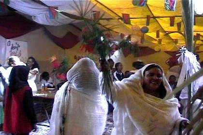 Celebrating 12 years liberation - party tent Harnet Avenue Asmara.