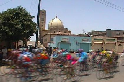 Cycle-racing through the streets of Asmara.