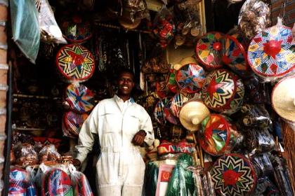 Colorful souvenirs at the Asmara covered market.