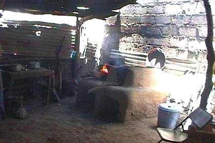 Kitchen of a small restaurant in Ghela'elo - Eritrea.