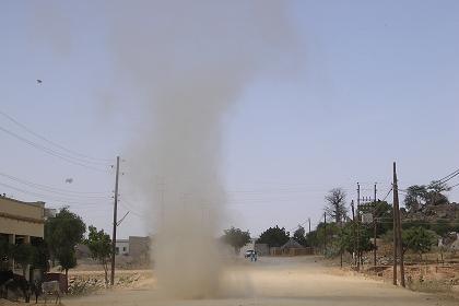 Barentu Eritrea - main street from the bus station to the village.