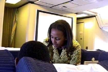 Flight attendant of the Eritrean Airlines Boeing 767.