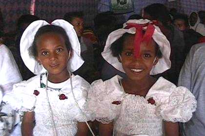 Two little brides maids at the wedding in Kahawta.