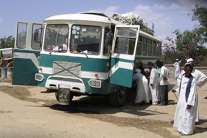 Boarding of the rough road bus -Keren bus station.