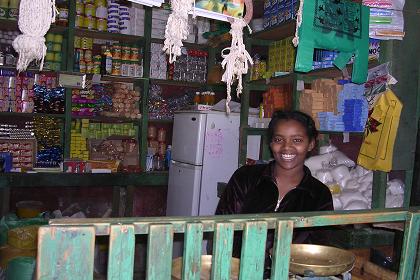Interior of the little grocery store (dukan) - Keren Eritrea.
