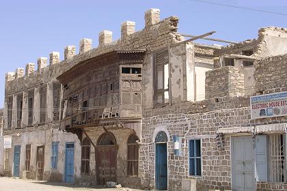 Traditional housing under renovation  - Massawa Eritrea.