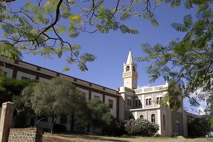 Catholic church and school on one of the other hills of Mendefera.