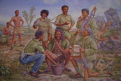Painting in the Asmara Intercontinental Hotel (EPLF fighters).