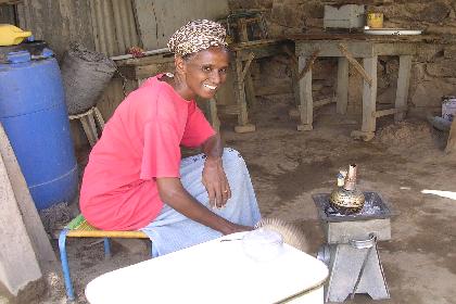 Almaz, owner of Hotel B. G. Selassie or Belamberas - Agordat Eritrea.