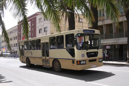 New bus of the Asmara Bus Company - Harnet Avenue Asmara Eritrea.