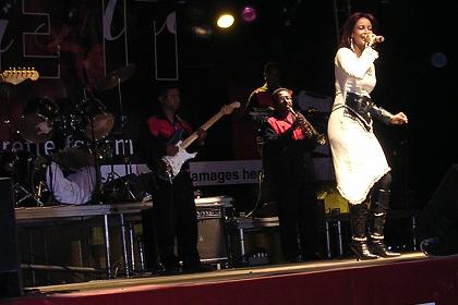 Helen Meles and her band singing at the Asmara Intercontinental Hotel.