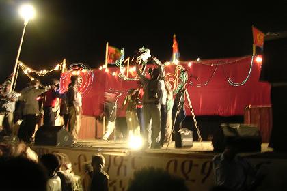 Celebrating Eritrea's 13th independence day on the beach of Assab.