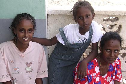 Tekie's wife and daughters, Hannah and Selamawit - Assab Eritrea.