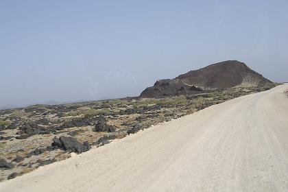 The road through the Dankalia dessert Eritrea.