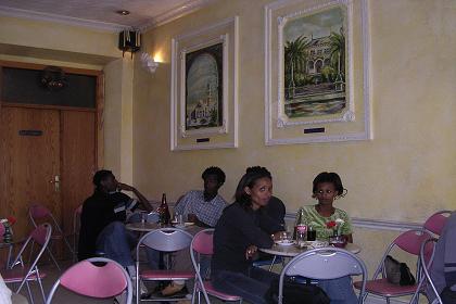 Modern interior of the Sweet Asmara Caffee - Asmara Eritrea.