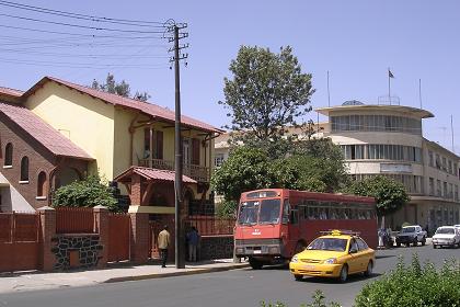 Number 6 bus to Haz Haz at the Martyrs Avenue bus stop - Asmara Eritrea.