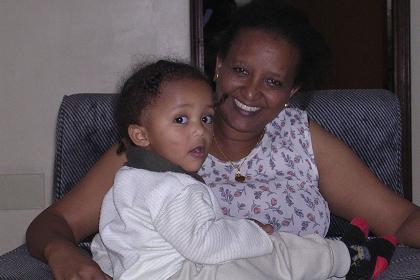 Terhas with her daughter Elilta - Asmara Eritrea.