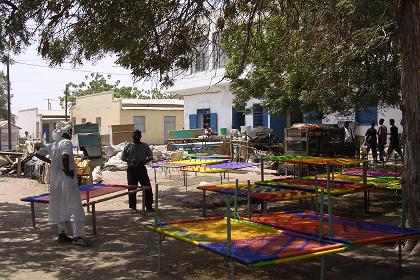 Men producing stretchers in Edaga Berai - Massawa Eritrea.