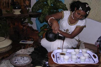 Eritrean coffee ceremony at the  ETSA exhibition - Asmara Eritrea.