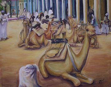 Painting (Agordat) by Selam Tareke, ETSA exhibition - Asmara Eritrea.