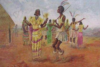 Painting (Barentu) by Biniam Asmelash, ETSA exhibition - Asmara Eritrea.