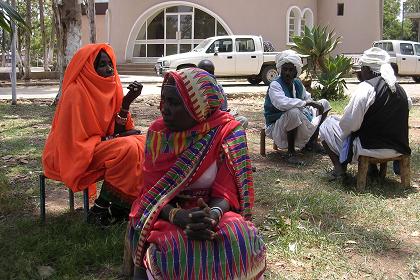 Women from Barentu, men from Agordat - Expo compound Asmara Eritrea.