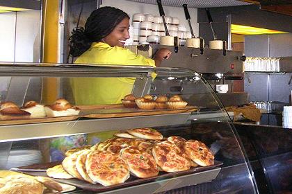 Young woman, Damera bar and pastry - Harnet Avenue Asmara Eritrea.