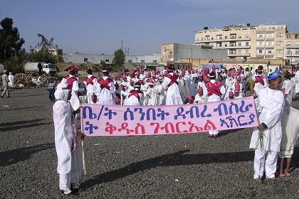 Pupils of the Debre Bisrat Sunday School at The celebration of Meskel.