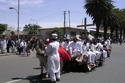 Street parade to celebrate Meskel - Harnet Avenue Asmara Eritrea.