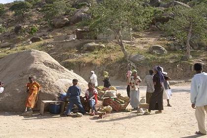 Small scale trade on the road from Asmara to Keren.