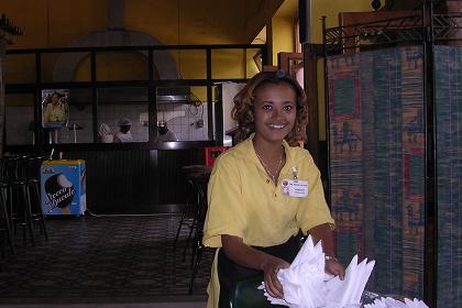 Miriam, restaurant The Mask Place - Asmara Eritrea.